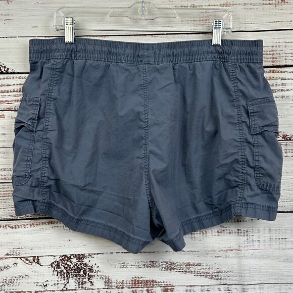 Womens Hollister Slate Blue Ultra High Rise Pull On 3" Cotton Cargo Shorts XL - Picture 2 of 6